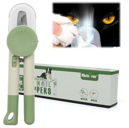 TMRBBesty Krallenschneider für Hunde und Katzen,mit LED-Licht, Sicherheitsverriegelung, Feile, Schutz gegen Spritzer, für Katzen, Hunde, kleine mittelgroße Tiere