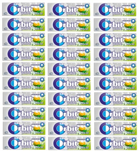 Orbit Kaugummi | White Melon Mint Bubblemint | Zuckerfrei | 30 Packungen (30 x 10 Dragees) | 420 g