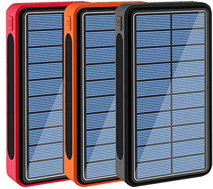 Banco de energía Solar inalámbrico Qi de 100 000 mAh con 4 Salidas USB y linternas LED, Cargador Solar portátil, Paquete de batería Externa con Panel Solar, para iPhone, Samsung y Android, 3