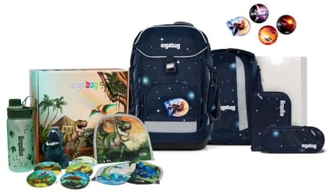 ergobag Maxi Jumbo Schulrucksack Set 7tlg. inkl. Fan-Box (KoBärnikus Galaxy Glow)