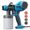Tilswall Pistola de Pintura HVLP Pulverizador de Pintura Electrica, 4 Boquillas y 3 Patrones, Ideal Pulverizador de Pintura para Muebles, Vallas, Paredes, Armarios, Bricolaje (Azul)