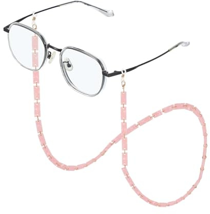 sourcing map Brillenketten für Damen, Acryl, Brillenhalter Ketten, verstellbare Sonnenbrillen-Schlüsselbänder, Kettenhalter, Anti-Verlust-Gurt für Brillen, Sonnenbrillen, Rosa
