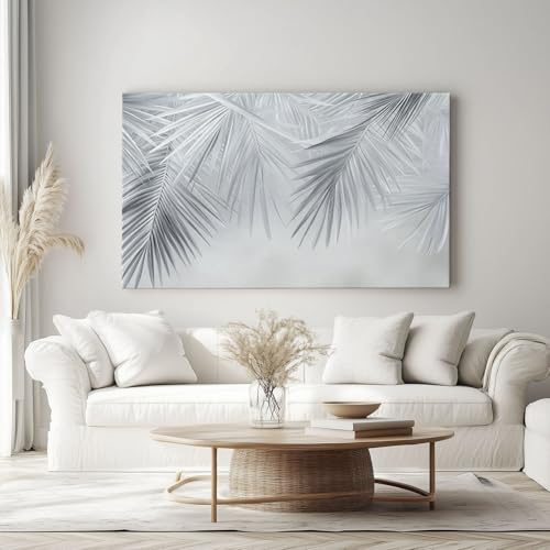Genérico Cuadros de Arte Hojas Palmera Vegetales Lienzos Cuadro Minimalismo Decoración Pared Cuadro Para Salon Dormitorio 140 x 70 cm Sin Marco