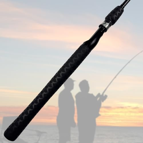 SoftShrink Fish Scale Design Rod Grip Heat Shrink for Tools, Motorcycle Handlebar - Seamless Fit, Moisture Resistant (30mm Dia. x 1.6m Long, Black)