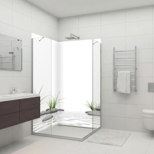 dedeco Duschrückwand Zen V1 Motiv – fugenlose Wandverkleidung für Dusche & Bad – individuell konfigurierbar & selbst gestalten – wasserfest, pflegeleicht & dekorativ – Made in Germany