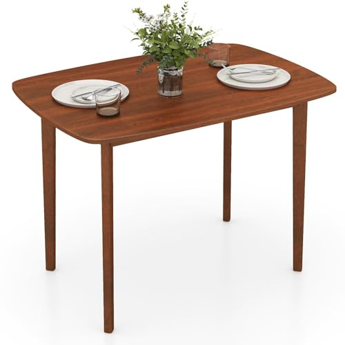 LIFEZEAL Esstisch 110 x 78 cm, Küchentisch Holz für 2-4 Personen, Rechteckiger Esszimmertisch mit robusten Holzbeinen, Holztisch für Küche, Esszimmer und Wohnzimmer, Nussbaum