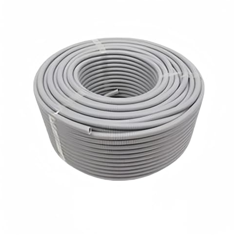 TGDGFKIAS protezione del cavo senza slot, Tubo corrugato in plastica PP isolato da 1 metro, tubo flessibile corrugato con filettatura in filo, manicotto protettivo(Grijs,18.5 x 14.3mm)