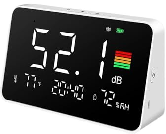 Fonometro digitale con ampio schermo LCD, misuratore di rumore digitale da tavolo da 30 a 130 dBA