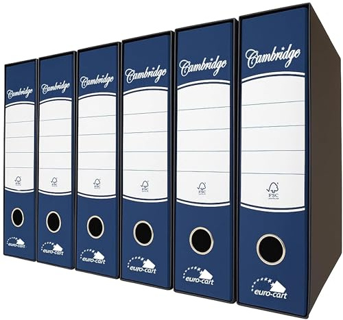 Registratore con Custodia 6 Pezzi Dorso da 8cm Raccoglitore ad Anelli A4 Faldoni Portadocumenti per Ufficio e Archivio, Registratore a Leva Raccoglitori Documenti Blu, PROTOCOLLO (285x343mm)
