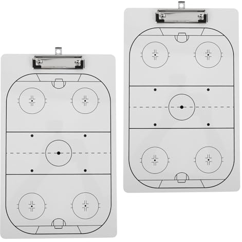 Cabilock Lavagna Bianca Cancellabile a Secco per Hockey 2 Pezzi, Tabellone da Hockey Portatile per Allenatori, Appunti Tattici Squadra, Attrezzatura Allenamento Sportiva Outdoor