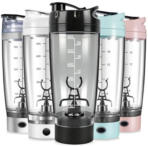 HNCY Shaker elettrico per proteine da 600 ml, shaker elettrico per proteine proteine, ricaricabile USB, senza BPA, nero