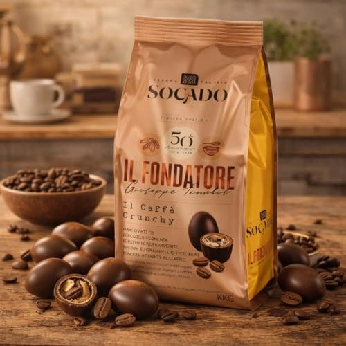 Ovetti Maxi 1Kg al Caffè Crunchy con Cioccolato Fondente Extra Ripieno Cremoso e Granella Croccante Ideali per Pasqua 2026 Condivisione e Cesti Regalo