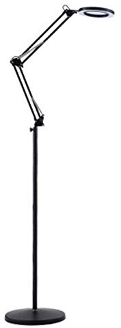 UYCVT 8X Led Magnifier Clip Floor Standing Lamp,360°Swivel Base Adjustable Arm Stable Basereading Magnifying Glass- for Beauty, Salon, Tattoo, Nail, Dental, Reading and Skincar