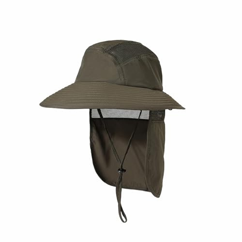SimingZric Sun Hat - Wide Brim Mesh Cooling Hat with Stowable Neck Flap, Breathable Outdoor Sun Hats for Men & Convertible Safari Hat