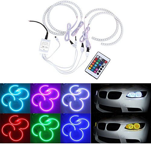 Boomboost 4 Pezzi RGB LED Angel Eyes Faro allo Xeno Multicolore Angelo Luce dell'occhio