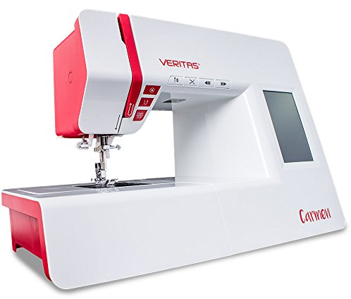 VERITAS Nähmaschine Carmen I Computer-Nähmaschine I 272 Programme inkl. Speicherfunktion I Stiche spiegeln I Auto-Fadenspannung & Einfädelhilfe I Fadenabschneider I LCD-Display & LED-Nählicht (weiß)