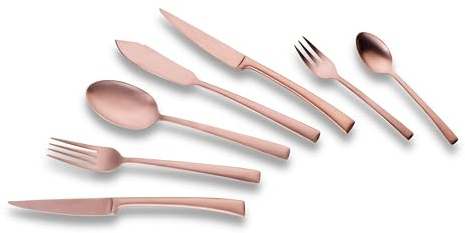 ECHTWERK Tafelbesteck Avelino, Bronze Edition, 42-teilig, Essbesteck für bis zu 6 Personen, Edelstahl 18/10, mattiert, Hochwertiges Besteck Set, für festliche Tafeln, inkl. Aufbewahrungs-Kassette