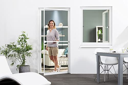 empasa Insektenschutz Fliegengitter Tür Alurahmen MASTER PRO mit Scharnierkleber als Selbstbausatz, weiß, braun oder anthrazit, in verschiedenen Größen