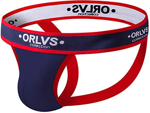 lclvld String Sexy pour Hommes sous-vêtements de Sport Respirant Cordons Jockstrap Strings Slips pour Sports et Loisirs,Bleu,S