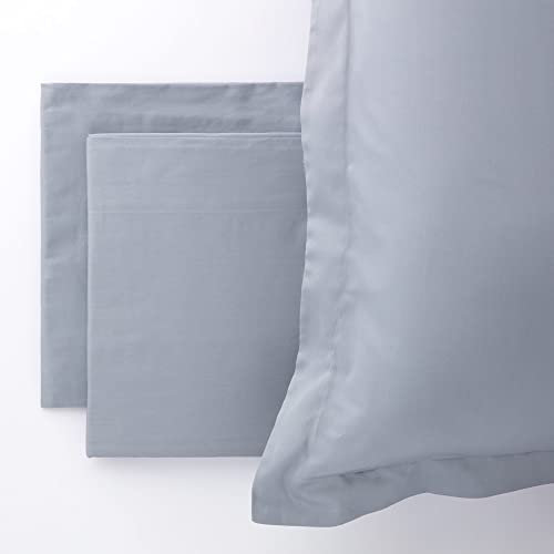 Completo Letto Matrimoniale - Grigio Ardesia - REEVER - CHARME in Satin - MADE IN ITALY - 100% RASO di cotone - ALTISSIMA QUALITA' - Parure Set lenzuola