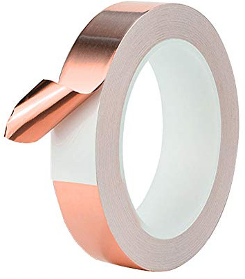 QitinDasen 50M X 20mm Premium Cuivre Feuille Adhésif Ruban avec Adhésif Conducteur, pour Blindage EMI, Artisanat, Anti-limaces, Réparations Electriques, Circuits Papier