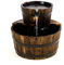 Gartenbrunnen Holzbrunnen Fass Ø 44 cm mit Wasserpumpe 11 Watt Größe Gartendeko Brunnen Springbrunnen Holzfass Etagenbrunnen 2 Ebenen IPX8