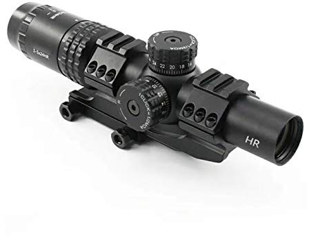 AJDGL 1-5x30mm Zielfernrohr - Optik Rapid Range Absehenvisier mit hochklappbarer Abdeckung Passend für 20mm Rifle Gun Rail Mount