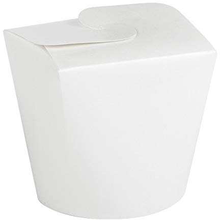 jem Emballage garrigou - Lot 50 Boites Carton Blanc Pasta Box Nouilles Pâtes Plats Cuisinés Plats Asiatiques et Orientaux Vente à Emporter (780 ML)