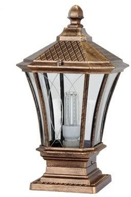 XMFXIAO Continental Victoria 1-Light Glass Lantern European Column Lamp Outdoor Table Lamp Modern Simple Aluminum Waterproof Street Post Light E27 Decoration Illumination Bollard Lamp