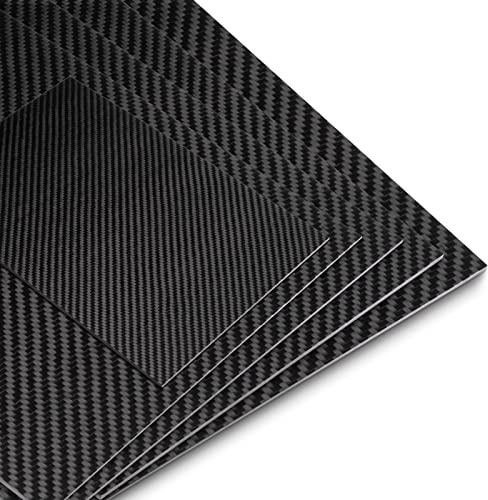 Carbonplatte 200 x 300 x 1 mm – 100% 3K Twill matte Köper Kohlefaserplatte für handgefertigte DIY-Geldbörsen-Modellteil-Reparaturplatte (200 X 300 X 1 MM)