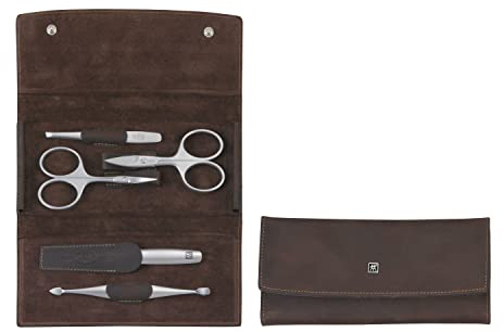 ZWILLING Beauty Twinox Maniküre-Set mit braunem Lederetui, 6-teilig