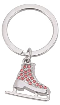 LIKGREAT Schlittschuh Schlüsselanhänger Eiskunstlauf Schlüsselanhänger Eislaufen Charm Schlüsselanhänger Winter Weihnachtsdekoration Geschenke für Frauen Mädchen (Lila)