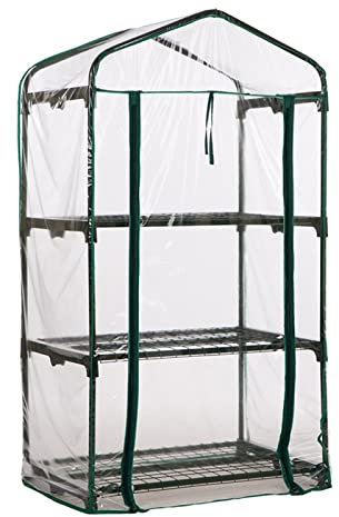 Replacement Greenhouse 3 Tier UV Protection Transparent Greenhouse PVC Garden Greenhouses to Grow Flower, Seedlings, Strawberries, Succulent Plants 126x49x89cm (Frame Not Included)