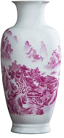 Flower Pot Retro Decor Ceramic vase Classical High-Grade for Decoration Art Home Household Wedding Living Room Bedroom Office Desktop Pink 21 x 44 cm Home Accessories