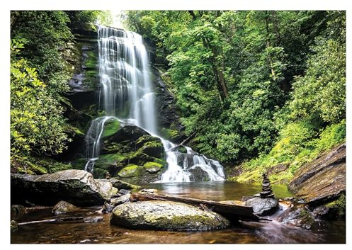 WallArena - Vlies Fototapete Wasserfall 208x146 cm - Fototapeten - Tapeten - für Wohnzimmer Schlafzimmer - Vliestapete Wandtapete Tapete 3D Effekt- inkl. Kleister - Natur