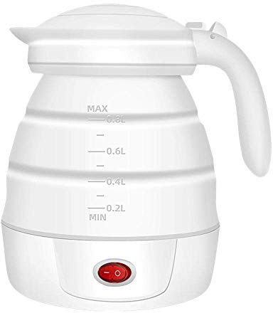 KANBUN Bollitore elettrico per uso domestico in acciaio inossidabile Bollitore elettrico pieghevole Bollitore elettrico in silicone Mini bollitore elettrico portatile @ Regalo rosa