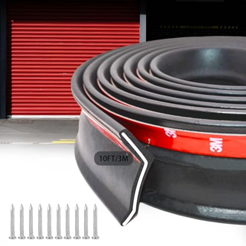 Universal Garage Door Seal - 3m Multipurpose Rubber Seal Strip with Nails, Weather Stripping for Garage Bottom