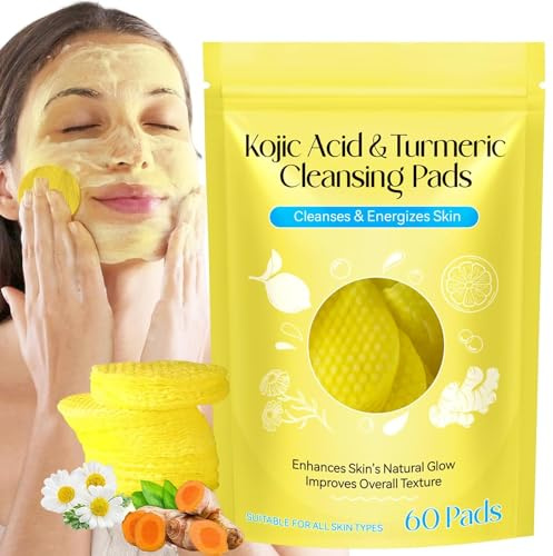 Turmeric Kojic Acid Pads, Turmeric Kojic Acid Exfoliating Cleansing Pads, Turmeric Kojic Acid Cleansing Pads (60Pads)