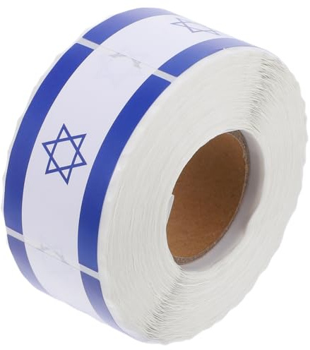 DIYEAH Israel Flagge Aufkleber Rolle Selbstklebende Scrapbook-Aufkleber | FüR Journal Wasserflasche Laptop Koffer Und Auto Flaggenaufkleber FüR Dekoration Und Patriotischen Einsatz