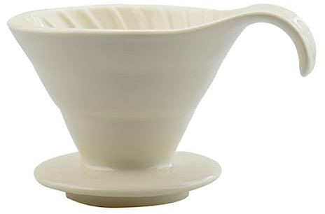 HOLIDYOYO Tazza Da Caffè Ceramica Con Filtro v Design Elegante e Semplice Facile Da Pulire Per Caffè Filtrato Profumato e Beige