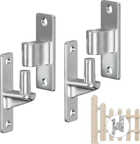Hanured® 2 paia Cerniere per cancelli in acciaio inox 304, Carichi Pesanti Cerniere Porta per cancelli agricoli, recinzioni in legno, Capacità a 270kg