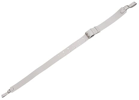 Boston TBS-10-WH Trageriemen für Tuba & Bariton Weiß, 50mm Breit, Einstellbare Länge, Weißes Leder, 2 Leder-Schlaufen, Komfortabler Halt, Hochwertige Verarbeitung für Blasinstrumente