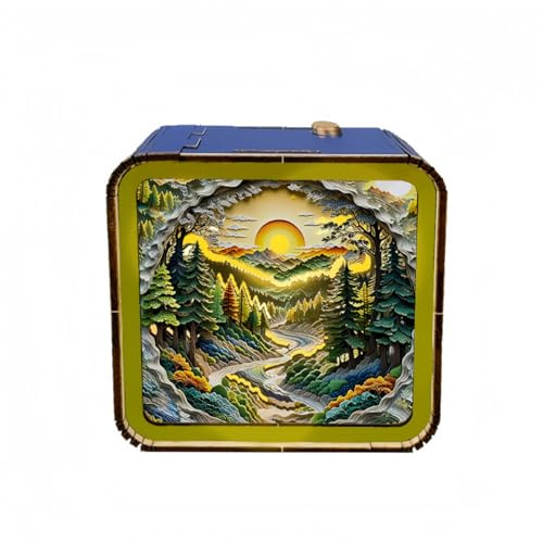 qixiang Wooden Puzzles Night Light,DIY 3D Puzzle Night Lamp Birthday Gifts for Wome