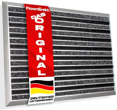 Floordirekt Fussabtreter Aussenbereich „Spectral“ für innen & außen - rostfrei & wetterfest - Haustür Fußabtreter - Türmatte Eingangsmatte (Textilfaser Rips/Bürste. 47 x 68 cm)