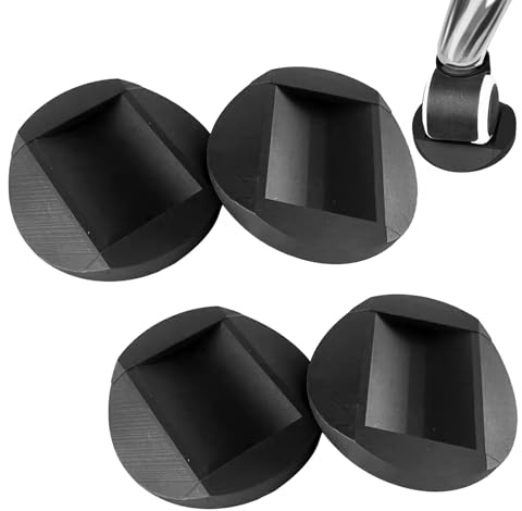 Furniture Castor Cups, 4 Pcs Bed Wheel Stoppers, Anti-Sliding Carpet Protector Cups, Rubber Caster Cups to Protect Wooden Floor, Divan Bed Sofa Chair Leg Wheel Stoppers (Black)