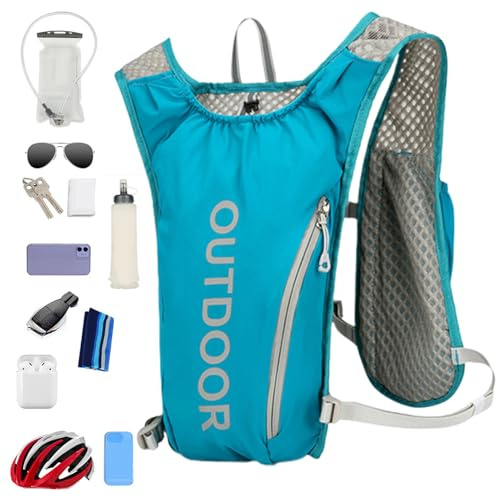 Mochila de hidratación, chaleco de carreras,mochila de hidratación de búfalo 5L 5L | Cepa de bicicleta con bandas reflectantes, Accesorios de ocio al aire libre ajustables para carreras