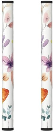 Set di 2 coperture per maniglie del frigorifero con stampa a farfalla rosa, per elettrodomestici da cucina, proteggono il frigorifero dalle macchie di impronte digitali