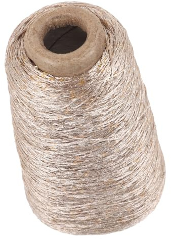 HOODANCOS Filato Paillettes in Cotone Glitterato per Uncinetto e Maglia, per Tessitura e Ricamo, Set da 100g Color Oro per Accessori Creativi