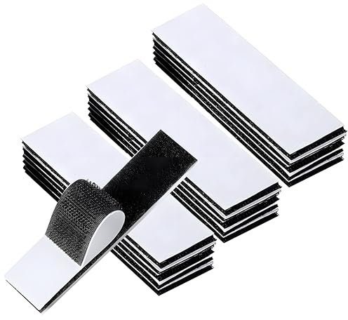 80 Pack 40 Pairs Hook and Loop Strips Heavy Duty 0.79x3.9 Inch - Self Adhesive Reusable Double Sided Sticky Tape for Walls, Doors, Tables - Strong & Sticky Strips Tape