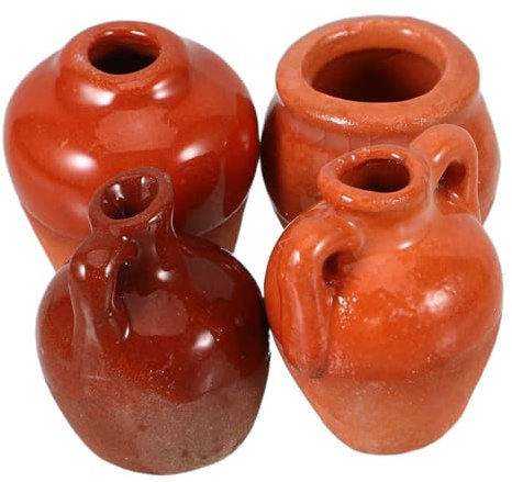 Hemobllo 4pezzi Piccolo Vaso in Ceramica Vintage Vaso Brocca in Ceramica Grazioso Bocciolo Bocciolo Vintage Per Piante Decorativo Rustico Da Fattoria